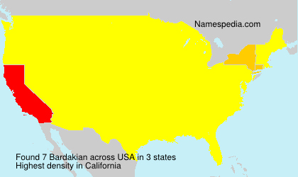 Surname Bardakian in USA