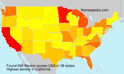 Surname Bardon in USA Surname Bardon in USA