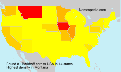 Surname Barkhoff in USA