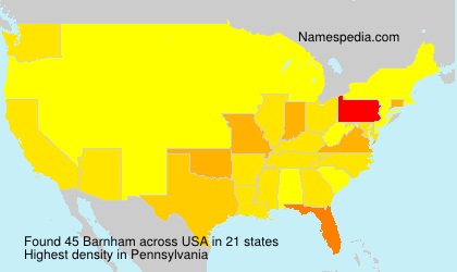 Surname Barnham in USA