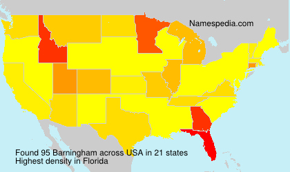 Surname Barningham in USA