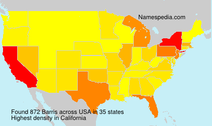Surname Barris in USA Surname Barris in USA