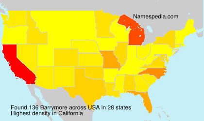 Surname Barrymore in USA Surname Barrymore in USA