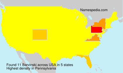 Surname Barvinski in USA