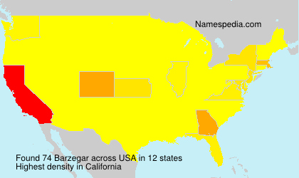 Surname Barzegar in USA Surname Barzegar in USA