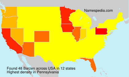 Surname Barzen in USA Surname Barzen in USA