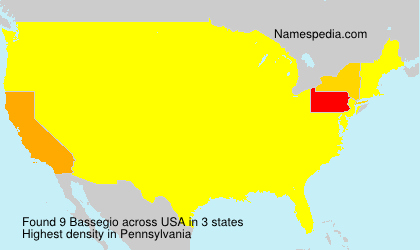 Surname Bassegio in USA Surname Bassegio in USA