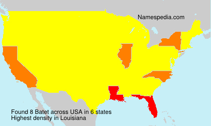 Surname Batet in USA Surname Batet in USA