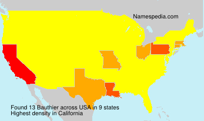 Surname Bauthier in USA Surname Bauthier in USA