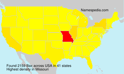 Surname Bax in USA Surname Bax in USA