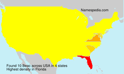 Surname Beac in USA Surname Beac in USA