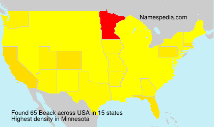 Surname Beack in USA Surname Beack in USA