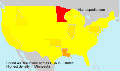 Surname Beauclaire in USA Surname Beauclaire in USA