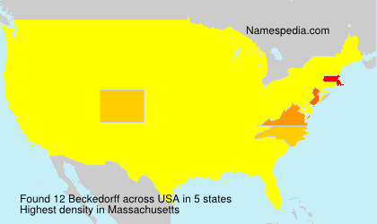 Surname Beckedorff in USA Surname Beckedorff in USA