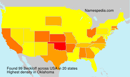 Surname Beckloff in USA Surname Beckloff in USA