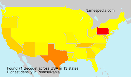 Surname Becquet in USA Surname Becquet in USA