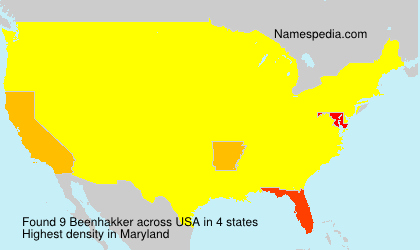 Surname Beenhakker in USA Surname Beenhakker in USA