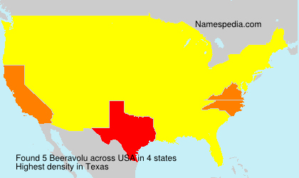 Surname Beeravolu in USA Surname Beeravolu in USA