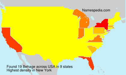 Surname Behage in USA Surname Behage in USA