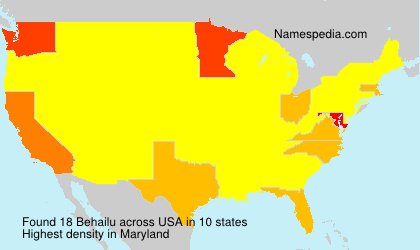 Surname Behailu in USA Surname Behailu in USA