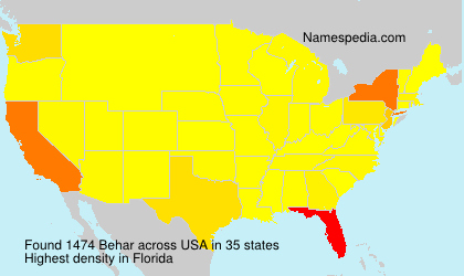 Surname Behar in USA