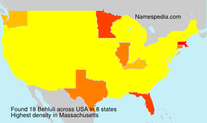 Surname Behluli in USA Surname Behluli in USA