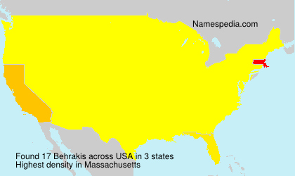 Surname Behrakis in USA Surname Behrakis in USA