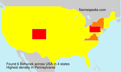 Surname Behunek in USA Surname Behunek in USA