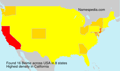 Surname Beime in USA Surname Beime in USA