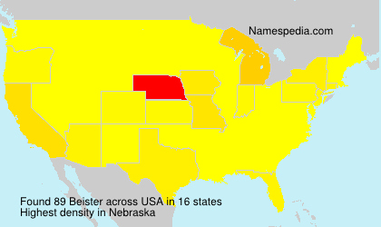 Surname Beister in USA Surname Beister in USA