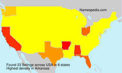 Surname Belinge in USA Surname Belinge in USA