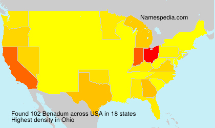 Surname Benadum in USA