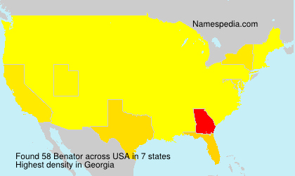 Surname Benator in USA