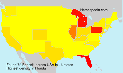 Surname Bencsik in USA Surname Bencsik in USA