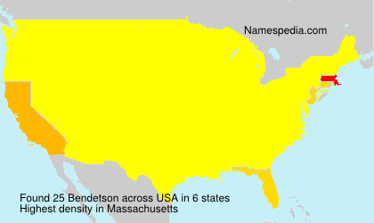 Surname Bendetson in USA Surname Bendetson in USA