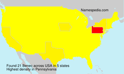 Surname Benec in USA Surname Benec in USA