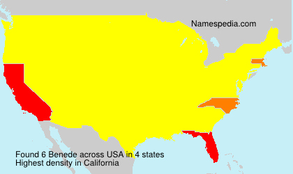Surname Benede in USA Surname Benede in USA