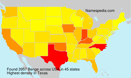 Surname Benge in USA Surname Benge in USA