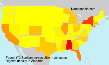 Surname Benison in USA Surname Benison in USA