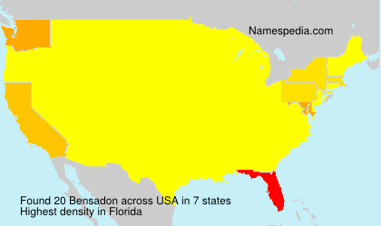 Surname Bensadon in USA Surname Bensadon in USA