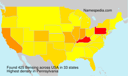 Surname Bensing in USA Surname Bensing in USA