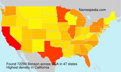 Surname Benson in USA Surname Benson in USA