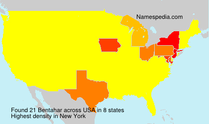 Surname Bentahar in USA Surname Bentahar in USA