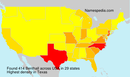 Surname Benthall in USA Surname Benthall in USA