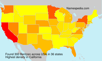 Surname Bentzen in USA Surname Bentzen in USA