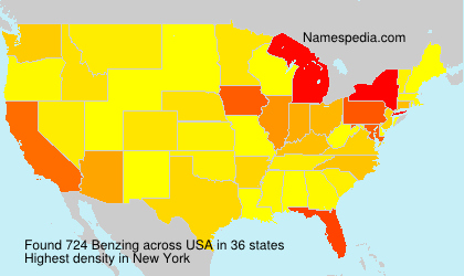 Surname Benzing in USA Surname Benzing in USA