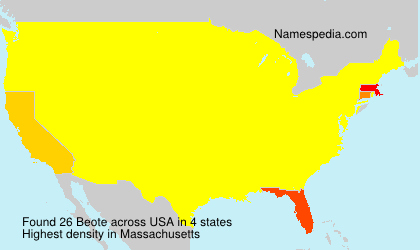 Surname Beote in USA Surname Beote in USA