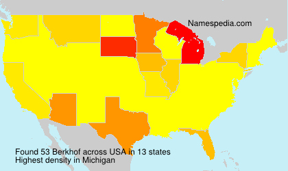 Surname Berkhof in USA Surname Berkhof in USA