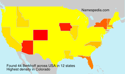 Surname Berkhoff in USA Surname Berkhoff in USA