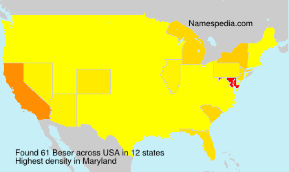 Surname Beser in USA Surname Beser in USA